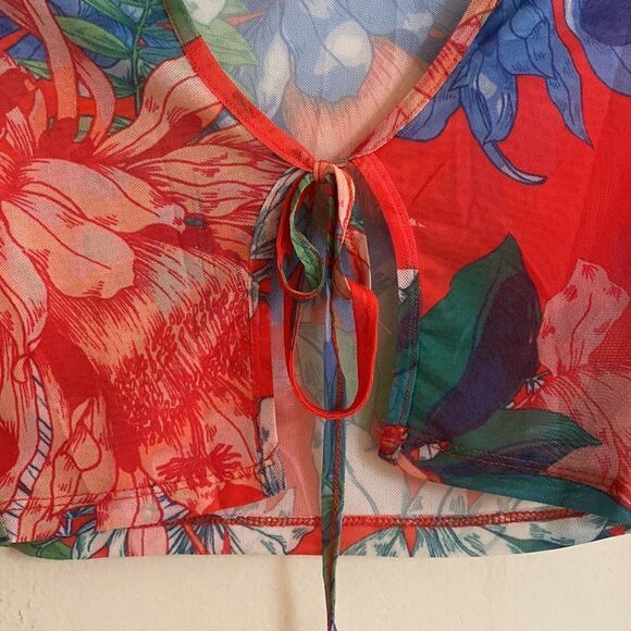 TROPICAL SUMMER TWO PIECE SKIRT SET FLORALS - Picture 7 of 8